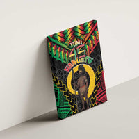 Vanuatu 46th Anniversary Independence Day Canvas Wall Art Melanesian Warrior With Sand Drawing Pattern LT05 - Polynesian Pride