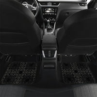 Vanuatu 46th Anniversary Independence Day Car Mats Melanesian Warrior With Sand Drawing Pattern LT05 Set 2pcs - Back Black - Polynesian Pride