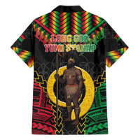 Vanuatu 46th Anniversary Independence Day Family Matching Long Sleeve Bodycon Dress and Hawaiian Shirt Melanesian Warrior With Sand Drawing Pattern LT05 - Polynesian Pride