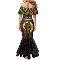 Vanuatu 46th Anniversary Independence Day Family Matching Mermaid Dress and Hawaiian Shirt Melanesian Warrior With Sand Drawing Pattern LT05 - Polynesian Pride