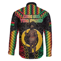 Vanuatu 46th Anniversary Independence Day Family Matching Short Sleeve Bodycon Dress and Hawaiian Shirt Melanesian Warrior With Sand Drawing Pattern LT05 - Polynesian Pride