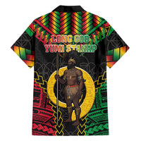 Vanuatu 46th Anniversary Independence Day Family Matching Tank Maxi Dress and Hawaiian Shirt Melanesian Warrior With Sand Drawing Pattern LT05 - Polynesian Pride