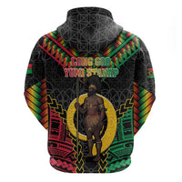 Vanuatu 46th Anniversary Independence Day Hoodie Melanesian Warrior With Sand Drawing Pattern LT05 - Polynesian Pride