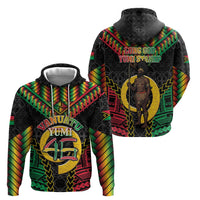 Vanuatu 46th Anniversary Independence Day Hoodie Melanesian Warrior With Sand Drawing Pattern LT05 - Polynesian Pride