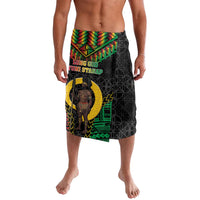 Vanuatu 46th Anniversary Independence Day Lavalava Melanesian Warrior With Sand Drawing Pattern LT05 Black - Polynesian Pride