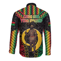 Vanuatu 46th Anniversary Independence Day Long Sleeve Button Shirt Melanesian Warrior With Sand Drawing Pattern LT05 - Polynesian Pride