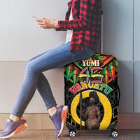 Vanuatu 45th Anniversary Independence Day Luggage Cover Melanesian Warrior With Sand Drawing Pattern LT05