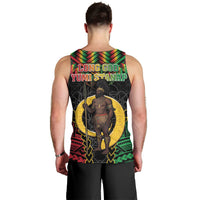 Vanuatu 46th Anniversary Independence Day Men Tank Top Melanesian Warrior With Sand Drawing Pattern LT05 - Polynesian Pride