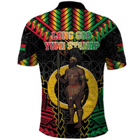 Vanuatu 46th Anniversary Independence Day Polo Shirt Melanesian Warrior With Sand Drawing Pattern LT05 - Polynesian Pride