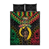 Vanuatu 46th Anniversary Independence Day Quilt Bed Set Melanesian Warrior With Sand Drawing Pattern LT05 - Polynesian Pride