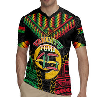Vanuatu 46th Anniversary Independence Day Rugby Jersey Melanesian Warrior With Sand Drawing Pattern LT05 - Polynesian Pride