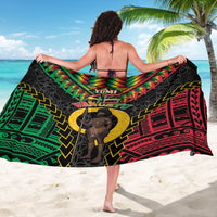Vanuatu 46th Anniversary Independence Day Sarong Melanesian Warrior With Sand Drawing Pattern LT05 - Polynesian Pride