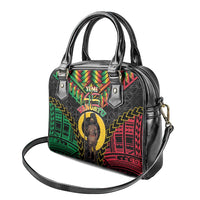 Vanuatu 46th Anniversary Independence Day Shoulder Handbag Melanesian Warrior With Sand Drawing Pattern LT05 - Polynesian Pride