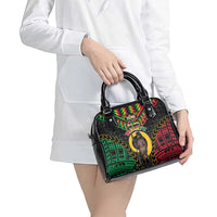 Vanuatu 46th Anniversary Independence Day Shoulder Handbag Melanesian Warrior With Sand Drawing Pattern LT05 - Polynesian Pride