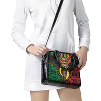Vanuatu 46th Anniversary Independence Day Shoulder Handbag Melanesian Warrior With Sand Drawing Pattern LT05 - Polynesian Pride