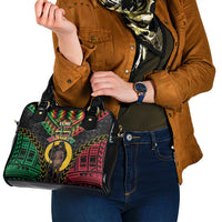 Vanuatu 46th Anniversary Independence Day Shoulder Handbag Melanesian Warrior With Sand Drawing Pattern LT05 - Polynesian Pride