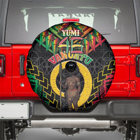 Vanuatu 46th Anniversary Independence Day Spare Tire Cover Melanesian Warrior With Sand Drawing Pattern LT05 - Polynesian Pride