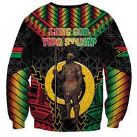 Vanuatu 46th Anniversary Independence Day Sweatshirt Melanesian Warrior With Sand Drawing Pattern LT05 - Polynesian Pride