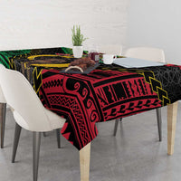 Vanuatu 45th Anniversary Independence Day Tablecloth Melanesian Warrior With Sand Drawing Pattern LT05