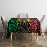 Vanuatu 46th Anniversary Independence Day Tablecloth Melanesian Warrior With Sand Drawing Pattern LT05 - Polynesian Pride