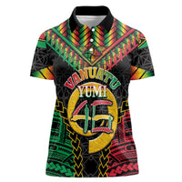 Vanuatu 45th Anniversary Independence Day Women Polo Shirt Melanesian Warrior With Sand Drawing Pattern LT05