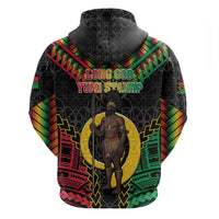Vanuatu 46th Anniversary Independence Day Zip Hoodie Melanesian Warrior With Sand Drawing Pattern LT05 - Polynesian Pride