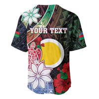 Personalised Vanuatu Shefa Day Baseball Jersey Floral Pattern