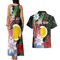 Personalised Vanuatu Shefa Day Couples Matching Tank Maxi Dress and Hawaiian Shirt Floral Pattern