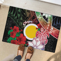 Vanuatu Shefa Day Rubber Doormat Floral Pattern