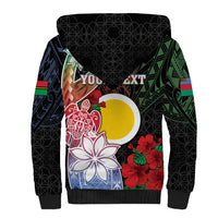 Personalised Vanuatu Shefa Day Sherpa Hoodie Floral Pattern LT05 - Polynesian Pride