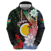 Personalised Vanuatu Shefa Day Zip Hoodie Floral Pattern
