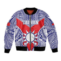 Personalised Taiwan Bomber Jacket Austronesian Tribal Tattoo Red - Polynesian Pride