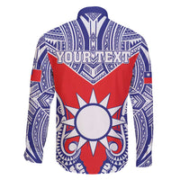 Personalised Taiwan Family Matching Off Shoulder Maxi Dress and Hawaiian Shirt Austronesian Tribal Tattoo Red - Polynesian Pride