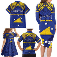 Personalised Tokelau Happy Tokehega Day Family Matching Long Sleeve Bodycon Dress and Hawaiian Shirt Polynesian Tribal Tattoo LT05 - Polynesian Pride