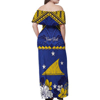 Personalised Tokelau Happy Tokehega Day Family Matching Off Shoulder Maxi Dress and Hawaiian Shirt Polynesian Tribal Tattoo LT05 - Polynesian Pride