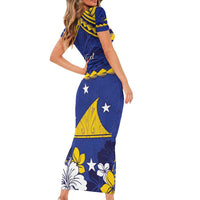 Personalised Tokelau Happy Tokehega Day Family Matching Short Sleeve Bodycon Dress and Hawaiian Shirt Polynesian Tribal Tattoo LT05 - Polynesian Pride