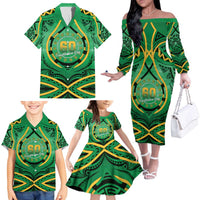 Cook Islands Constitution Day Family Matching Off The Shoulder Long Sleeve Dress and Hawaiian Shirt 60th Anniversary LT05 - Polynesian Pride