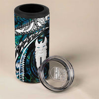 New Zealand Aotearoa 4 in 1 Can Cooler Tumbler Maori Hei Rehua Paua Shell Glitter Green LT05 - Polynesian Pride