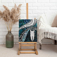 New Zealand Aotearoa Canvas Wall Art Maori Hei Rehua Paua Shell Glitter Green