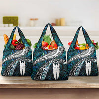New Zealand Aotearoa Grocery Bag Maori Hei Rehua Paua Shell Glitter Green