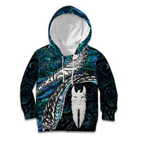 New Zealand Aotearoa Kid Hoodie Maori Hei Rehua Paua Shell Glitter Green LT05 Hoodie Green - Polynesian Pride