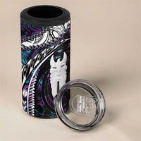 New Zealand Aotearoa 4 in 1 Can Cooler Tumbler Maori Hei Rehua Paua Shell Glitter Purple LT05 - Polynesian Pride