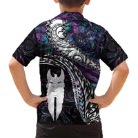New Zealand Aotearoa Hawaiian Shirt Maori Hei Rehua Paua Shell Glitter Purple LT05 - Polynesian Pride