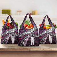 New Zealand Aotearoa Grocery Bag Maori Hei Rehua Paua Shell Glitter Pink