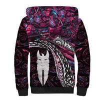New Zealand Aotearoa Sherpa Hoodie Maori Hei Rehua Paua Shell Glitter Pink LT05 - Polynesian Pride