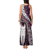 New Zealand Aotearoa Tank Maxi Dress Maori Hei Rehua Paua Shell Glitter Pink LT05 - Polynesian Pride