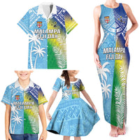 Personalised Happy Malampa Fiji Day Family Matching Tank Maxi Dress and Hawaiian Shirt Half Mix Style LT05 - Polynesian Pride