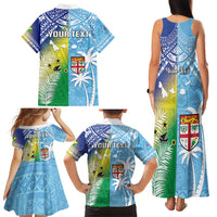 Personalised Happy Malampa Fiji Day Family Matching Tank Maxi Dress and Hawaiian Shirt Half Mix Style LT05 - Polynesian Pride