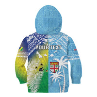 Personalised Happy Malampa Fiji Day Kid Hoodie Half Mix Style LT05 - Polynesian Pride