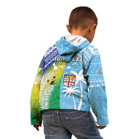 Personalised Happy Malampa Fiji Day Kid Hoodie Half Mix Style LT05 - Polynesian Pride